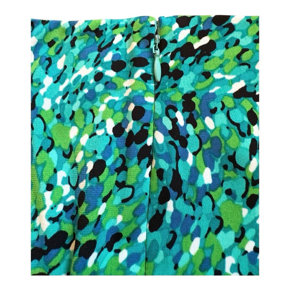 Jessica Howard Green Blue Abstract Sleeveless Midi Dress 10P - Picture 7 of 11